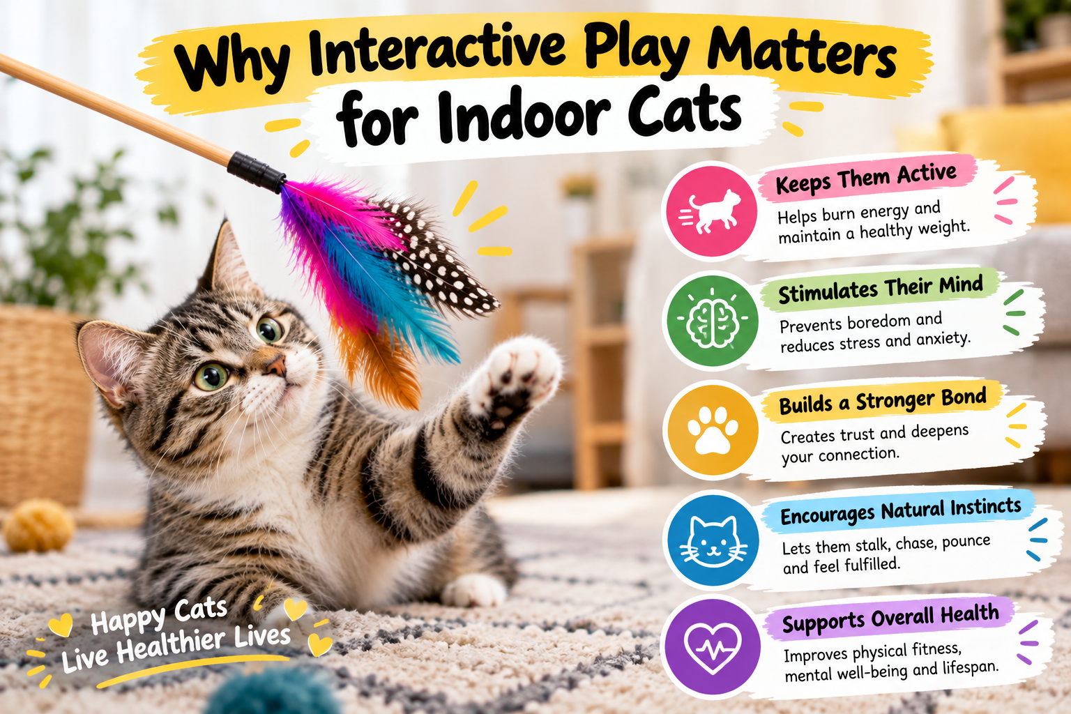 Interactive Play Matters for Indoor Cats